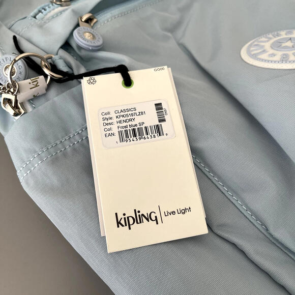 Kipling Hendry Dual Compartments Large Backpack in Frost Blue NWT - Picture 6 of 8